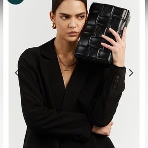 DISSH CORA BLACK FAUX LEATHER WOVEN